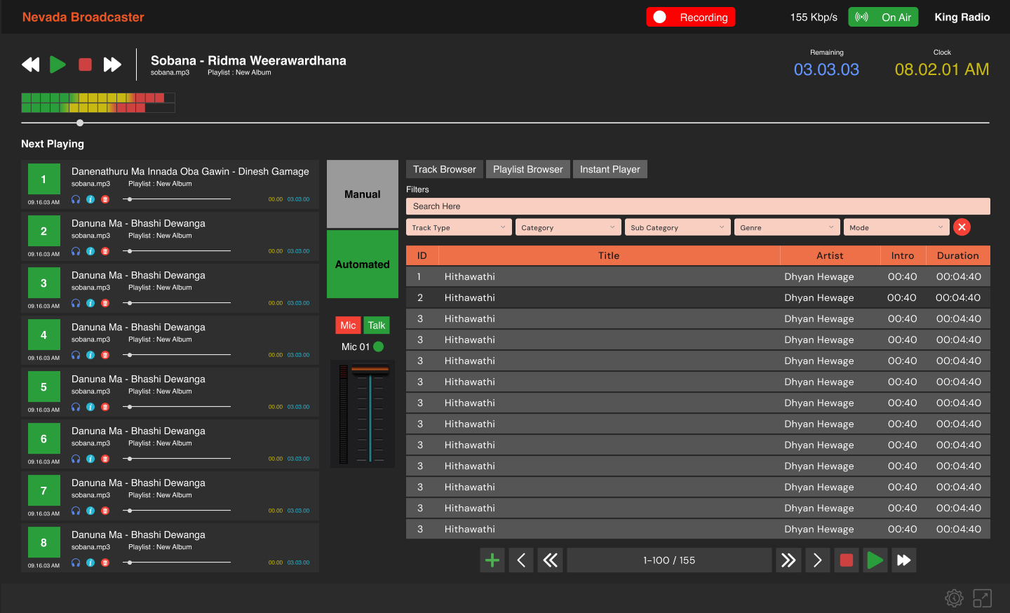 Nevada Broadcaster Dashboard